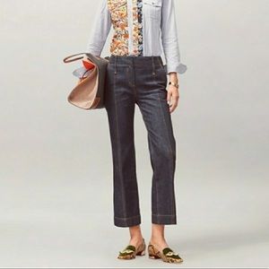 Tory Burch CROPPED FLARE JEAN RESIN RISE size 24